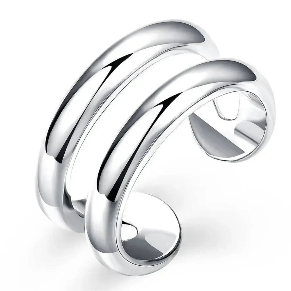 💎 Heart 925 Sterling Silver Necklace Earrings Bracelet And Ring Adjustable Cute - Picture 6 of 9